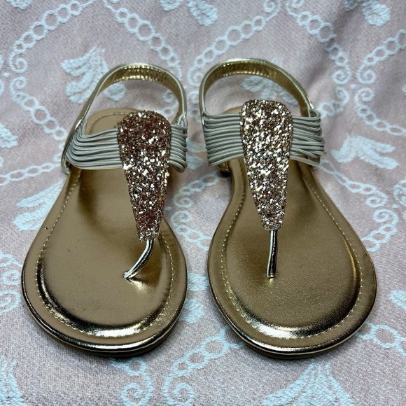 Dream Pairs Shoes - Dream Pairs Women's Golden Flat Sandals Open Toe Size 8